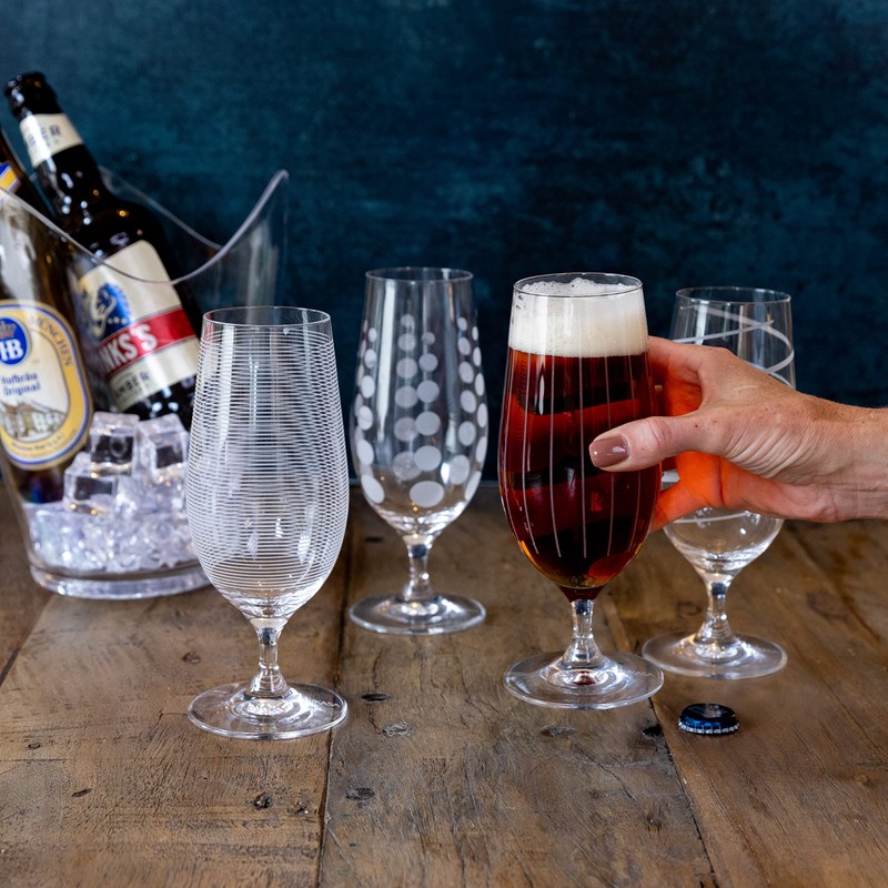 Mikasa 'Cheers' Beer Glasses/Craft Beer Glass Set with Decorative Etching,