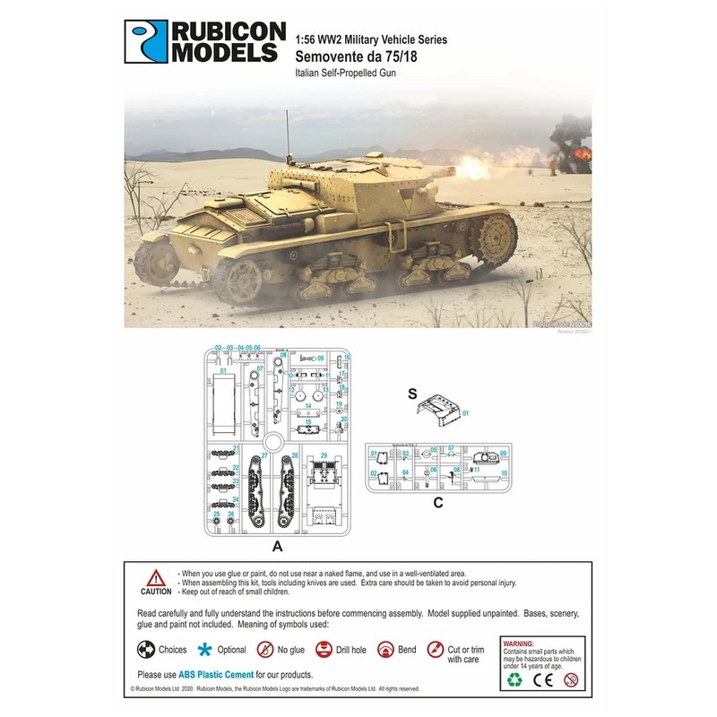Rubicon Models Semovente da 75/18 28 mm Scale 1:56