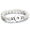 Snap Jewelry Stretch White Rhinestone Bracelet fits 18-20mm Standard Size