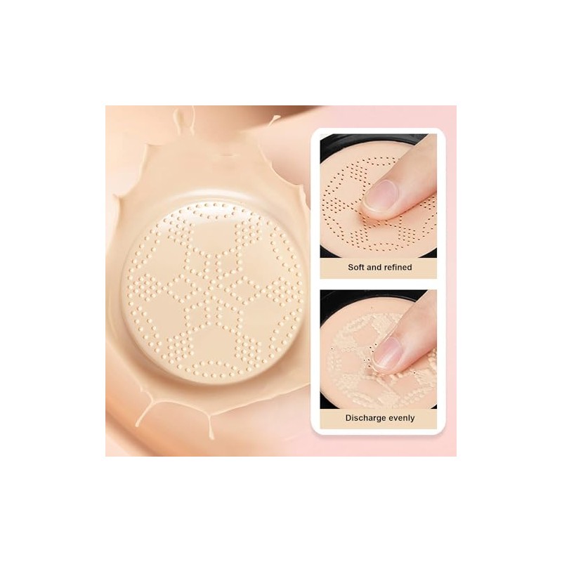 Lovelycat Base Maquillaje Cojín Aire Mushroom Head Tono Piel Uniforme