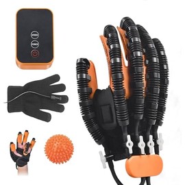 GENDOING Rehabilitation Robot Glove for Stroke Patient, Hand Stroke Recovery Equipment with Portable Belt, USB Chargeable Fingers Strength Training Device