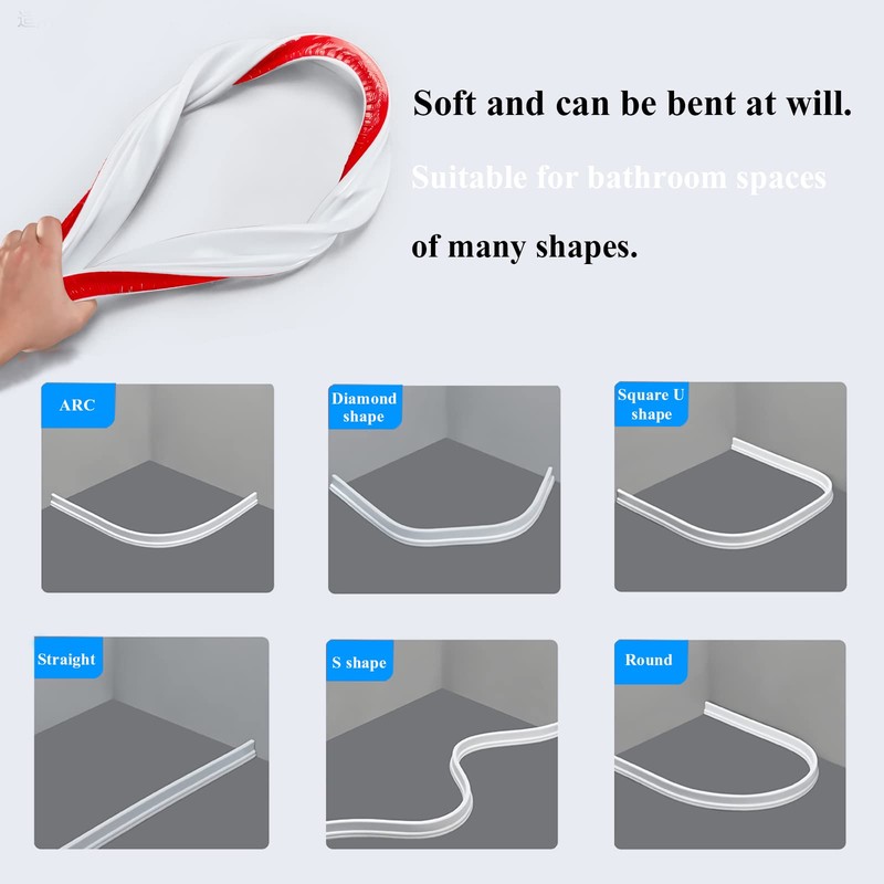 78 Inch Collapsible Shower Water Dam,Shower Stopper Barrier and Retention