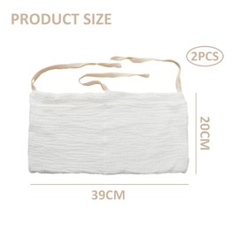 2 Baby Bed Hanging Bags, Pram Hanging Bags, Hanging Toy Bags, Adjustable Storage Bags (White + Grey)