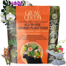 Grow Queen The All-in-One Complete Organic Plant Food, Indoor Plant Food for Houseplants, Organic Fertilizer for Vegetable Gardens, 3lb =75 Formulated Servings Feeds 150 gal Instantly and Slow Release