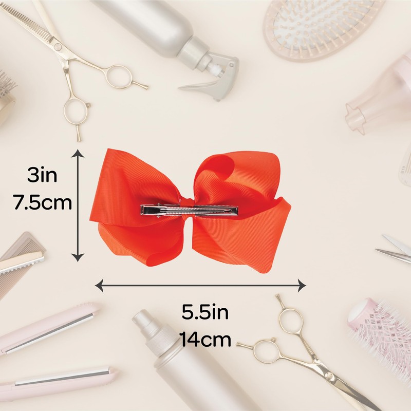 5.5 Inch Grosgrain Hair Bow Clip For Woman And Girls
