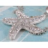 Alilang Pretty Star Fish Crystal Rhinestones Necklace Pendant