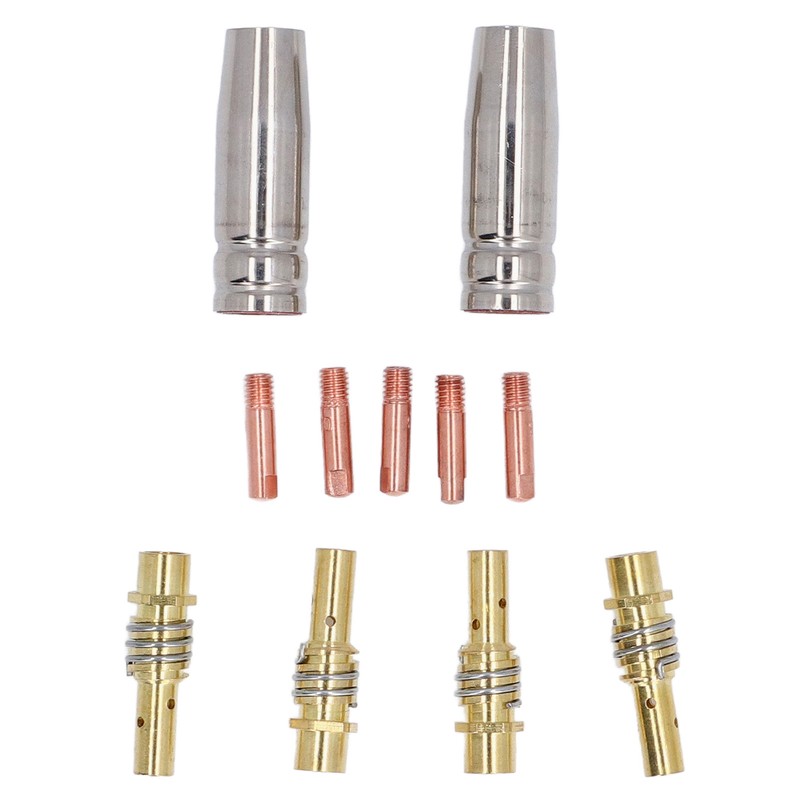 MIG Welding Consumables Kit Copper Contact Tips Connecting Rods Nozzle