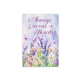 MELTELOT Always in our Hearts Garden Falg,Memorial Day Garden Banner - in Loving Memory Yard Lawn Decorations - Missing You Forever in Our Hearts Indoor Outdoor Decor- Dove Cemetery Bereavement
