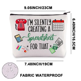 JNIAP Accountant Makeup Bag Data Analyst Gift I'm Silently Creating a Spreadsheet CPA Accountant Gift Bookkeeper Gifts, I'M SILENTLY