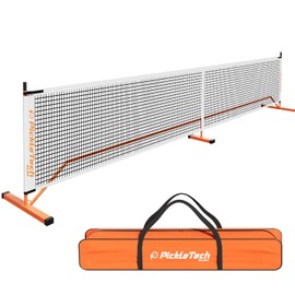 PICKLETECH 4.0 Slim Version Portable Pickleball Nets Outdoor Game 22 FT Pickleball Net-USAPA Regulation Size-Pickle Ball Net System with Carrying Bag for Driveway
