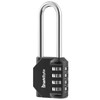 SharkByte Combination Padlock [2.6" Long Shackle] 4-Dial Heavy Duty Combination