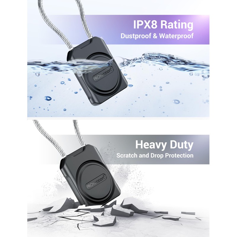 PROfezzion Secure AirTag Holder with Metal Wire Cable for Luggage,