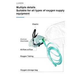 2PCS Non-Rebreather Oxygen Mask with Reservoir Bag - Size M（for Child）