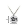 Stellar White Sterling Silver Jesus Fish Disc Pendant Necklace Chain
