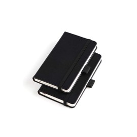 Vanpad (2 Pack) Pocket Notebook Small Hardcover Note Book 3" x 5.5", Mini Ruled Lined Journal, Leather Cover, with Pen Holder, Page Marker Ribbons, Inner Pockets, Black