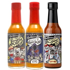 Torchbearer Sauces Hot Sauce Bundle Set, 5 Oz Each: Zombie Apocalypse, Garlic Reaper, & Son of Zombie