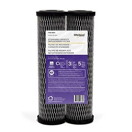 Whirlpool 5-Micron 10 x 2.5 inch CTO Replacement Water Filter WHKF-WHWC, Carbon Wrap Cartridge Reduces Chlorine Taste & Odor, NSF Certified for Whole House Sediment and Drinking Filtration System