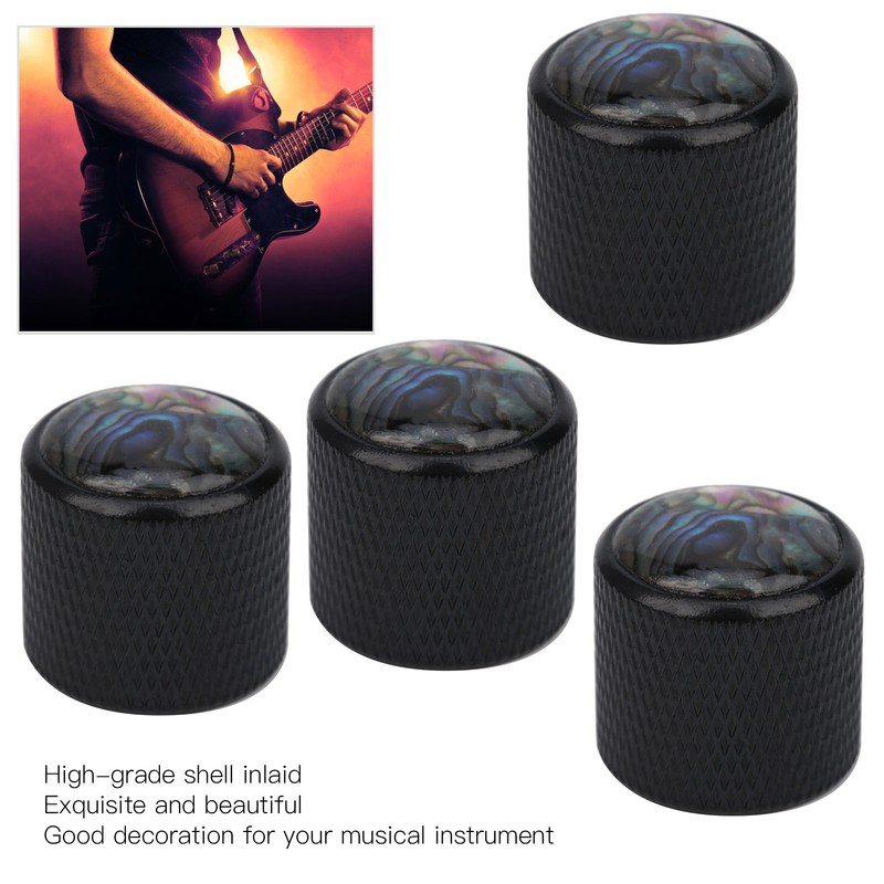 4 Pcs Electric Bass Knob Dome Metal High End Shell