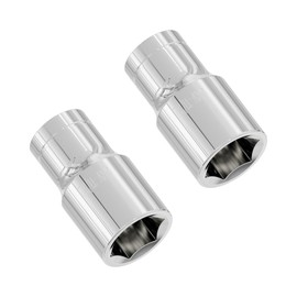 FOCMKEAS 2Pcs 11/32 Inch Shallow Socket, 1/4 Inch Drive, 6-Point, SAE, Heat Treated CR-V Steel Imperial Short Stubby Sockets, Full Polishing, 1 Inch Length