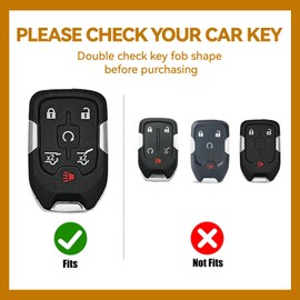 Nomiyo Key Fob Cover with Diamond, Compatible with GMC Yukon Chevy Suburban Tahoe 2015-2020 etc, Sparkling TPU Key Case and Elegant Heart Decoration for Women (6 Button, Silver)
