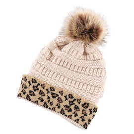 BIUDECO Warm Knitted Beanie Fur Pom Pom Hat for Men Women Decorative Accessory