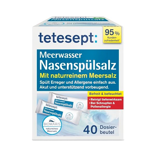 tetesept tetesept Meerwasser Nasenspülsalz bei Schnupfen und Pollenallergie – Nasenspülung