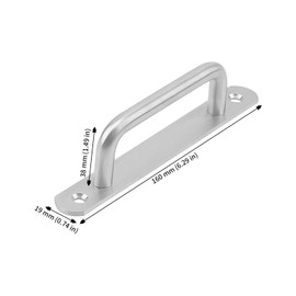 JAPCHET 4PCS Sliding Door Handles, Stainless Steel Pull Push Door Handles,16cm/6.3 Inch Bathroom Kitchen Sliding Handles for Door Gate