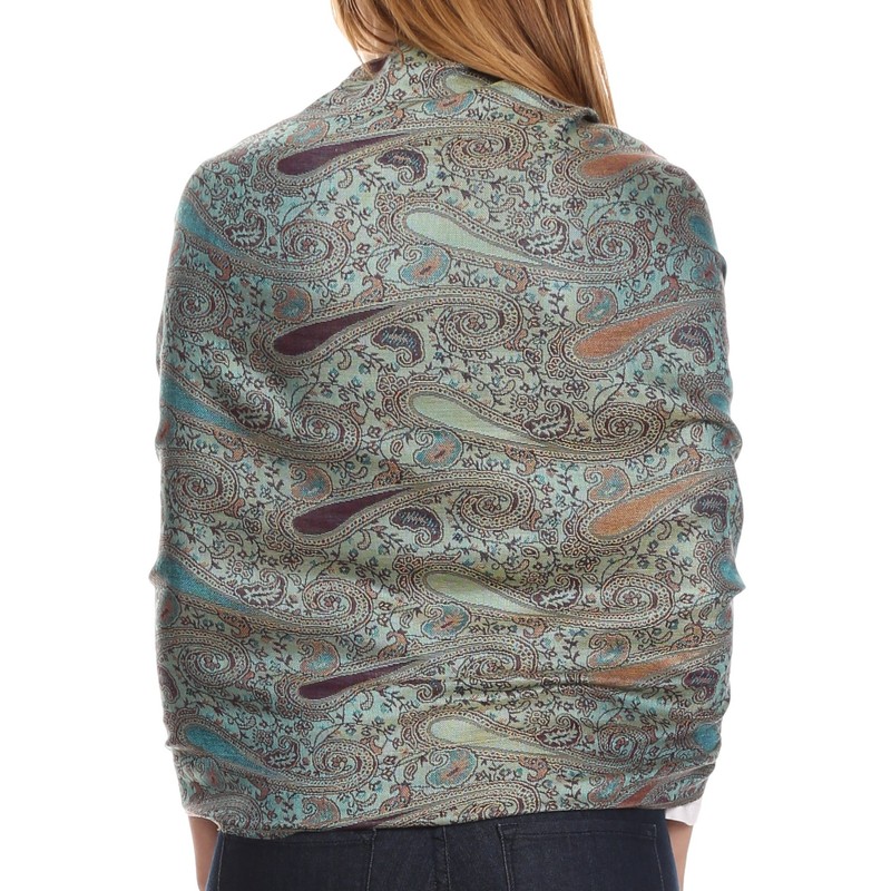 Sakkas Kalin Long Wide Paisley Design Woven Pashmina Shawl Scarf