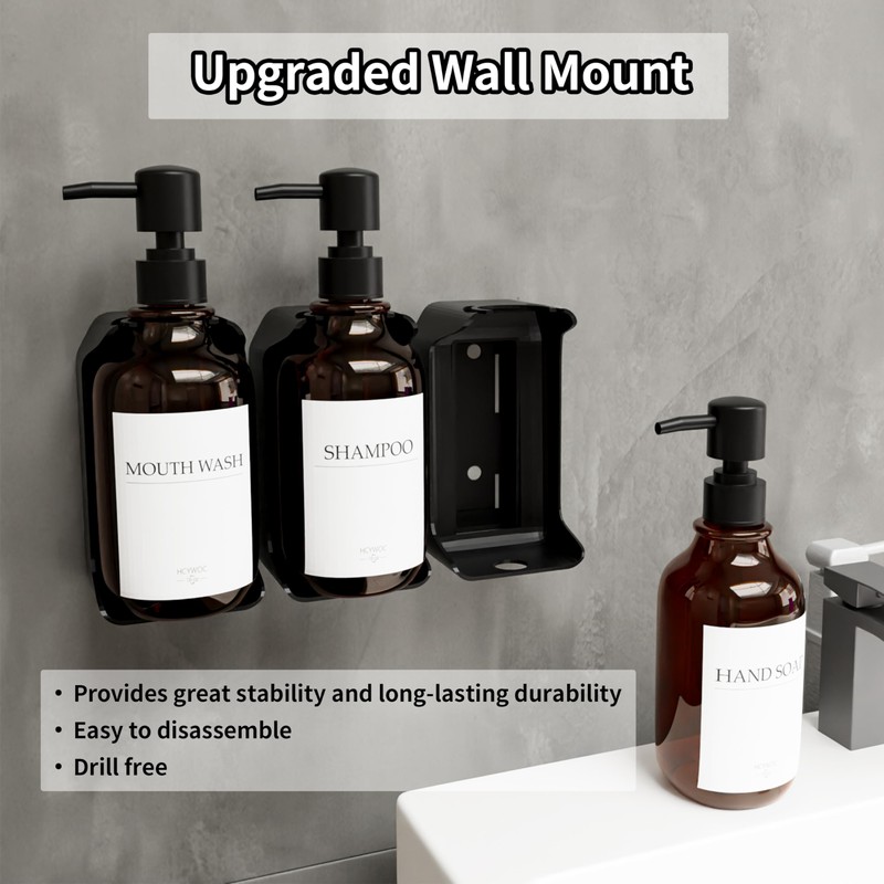 HCYWOC Shampoo and Conditioner Dispenser, Shower Soap Dispenser with 16