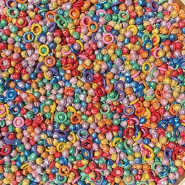 Sparkly Rainbow (4 cups) Chickpeas with Rings Sensory Bin Filler - 6 Sparkly Colors (Red, Orange, Yellow, Green, Blue, Purple) - Shiny & Colorful Sensory Play