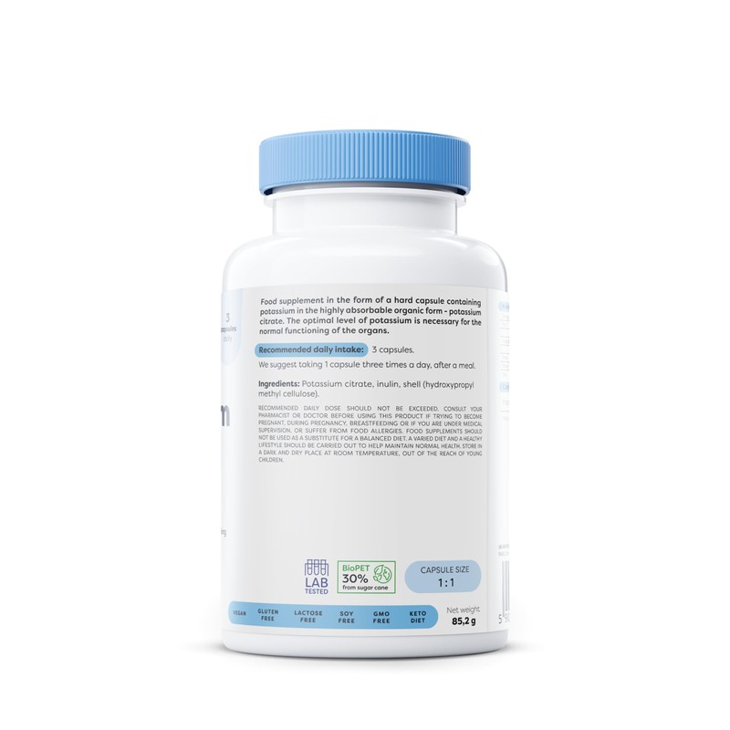 Osavi Potassium 300mg – 180 Vegan Capsules | Highly Absorbable