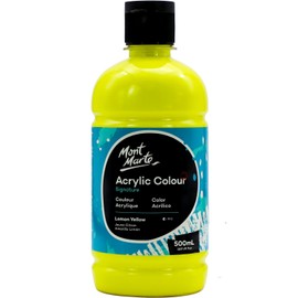 Mont Marte Acrylic Paint Yellow - 500 ml - Lemon Yellow - Ideal for Acrylic Painting - Brilliant Lightfast Colour with Great Coverage
