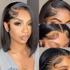 TIRALI Short Bob Wig Human Hair 13x4 HD Lace Frontal