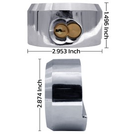 NU-SET 2 X 5373-KA 2-7/8" 73mm Hockey Reinforced Hidden Shackle Lock Puck Trailer Padlock Solid Steel 2-7/8, All Keyed Same, Polish Chrome, 2 Piece, Gray