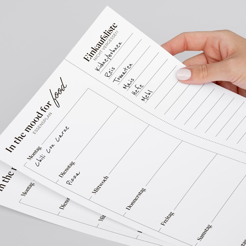 Primus Print Menu Planner with Shopping List - Food Planner
