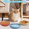 Apatal Silicone Cat Food Bowl Suction Cup Cat Dish 7"