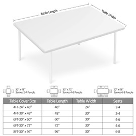 Yesad - Mantel rectangular lavable con elástico, ajustable impermeable para mesas rectangulares de 6 pies, picnic, camping, 24 x 48 pulgadas, geometría