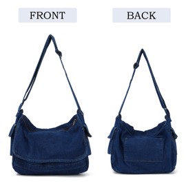 LHHMZ Women Denim Hobo Bag Casual Canvas Messenger Shoulder Bag Retro Large Crossbody Satchel Bag