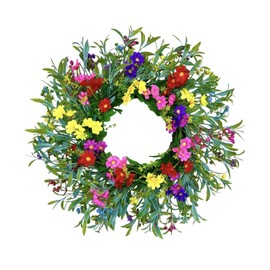 Harilla Künstliche Blumenkranz Urlaub Dekor Hängende Dekoration Frühlings- und Sommerkranz für Wandparty Bankett