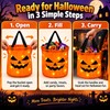 LED Halloween Trick-or-Treat Bucket for Candy – Collapsible Polyester Light-Up