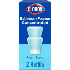 Clorox Bathroom Foamer Refill Cartridge for Clorox Bathroom Foamer Reusable Spray Bottle, Household Essentials, Fresh Scent, 2 Spray Refills