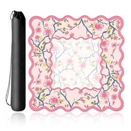 Scalloped Mahjong Mat with Storage Bag, 33” x 33” Widened and Thickened