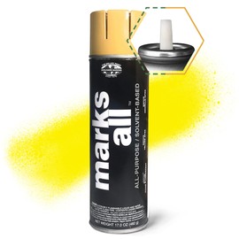 Fox Valley Marks All Utility Marking Paint Spray Can, Lawn Marking Spray Paint - Easy Use Tree Marking Paint, Driveway Paint, Parking Lot Paint & Grass Marking Paint, 18 oz (Pack of 12), Yellow APWA