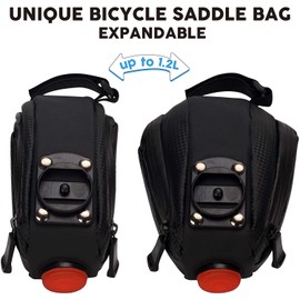DAWAY Bike Repair Kit with Taillight A36 Waterproof Bicycle Saddle Bag, 16 in 1 Multi Tool, Glueless Tyre Tube Patches, Tire Levers Included, Practical Cycling Under Seat Pack Set