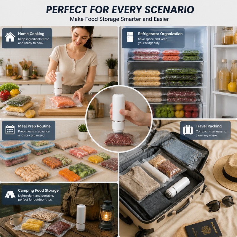 Mini Electric Vacuum Sealer Pump for Food Storage – 50–60KPa