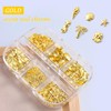Furtherpretty 3D Beach Nail Charms Set, Alloy Gold Silver Seashell