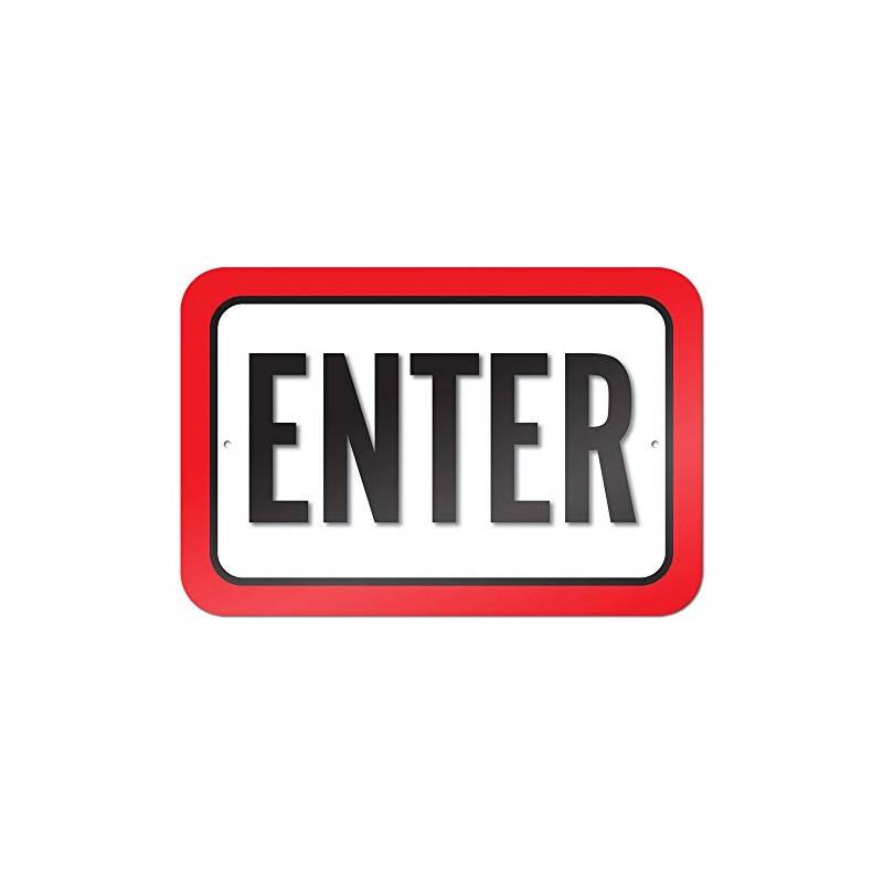 Enter 22.9cm x 15.2cm (9" x 6") Metal Sign