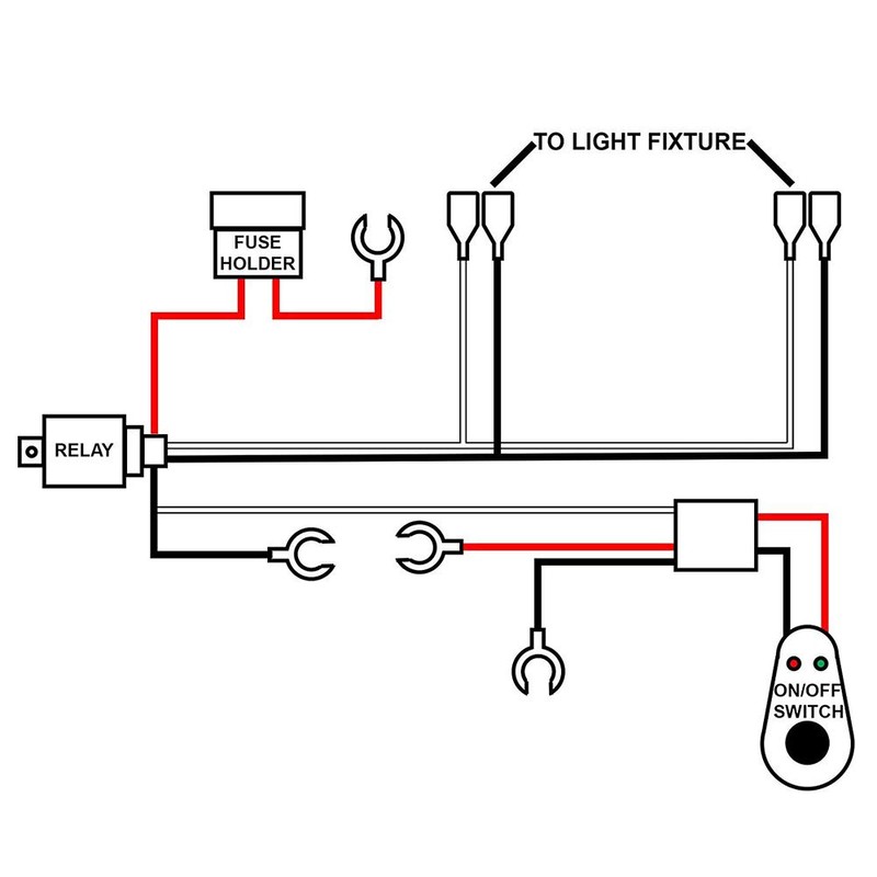 YUNPICAR Universal Fog Lamp Wiring Relay Harness Rocker Switch 12V/40A