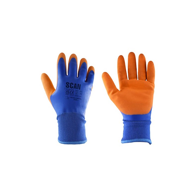Scan SCAGLOWPTHM Thermal Waterproof Latex Gloves - Size: M