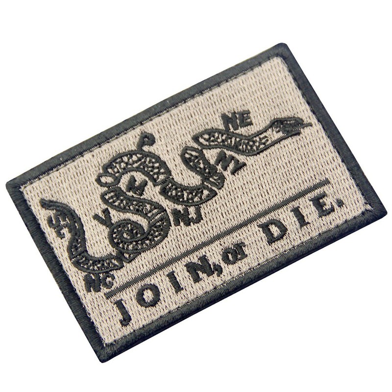 Join Or Die Tactical Embroidered Morale Applique Fastener Hook&Loop Patch
